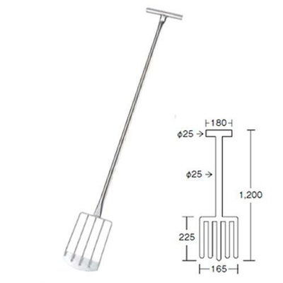 EBM 18-8 共柄 給食用 熊手フォーク(5本爪金具付)
