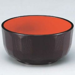 丼碗 4.8寸亀甲木目丼溜内朱 漆器