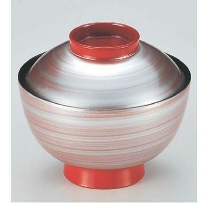 小吸椀 新越前椀朱かすみつば朱 漆器