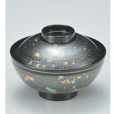 小吸椀 4寸平仙才椀銀箔ちらし 漆器