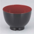 汁椀  新3.2寸汁椀黒木目内朱(通気穴付)  漆器 高さ68 直径:96