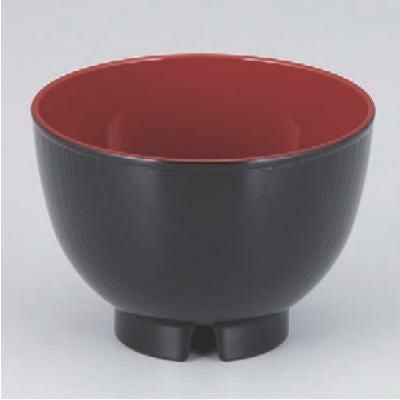 汁椀  新3.2寸汁椀黒木目内朱(通気穴付)  漆器 高さ68 直径:96