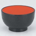 丼碗 5寸桐木目丼黒内朱 漆器