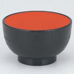 丼碗 5寸桐木目丼黒内朱 漆器
