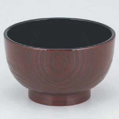 丼碗 5寸桐木目丼トチ内黒 漆器