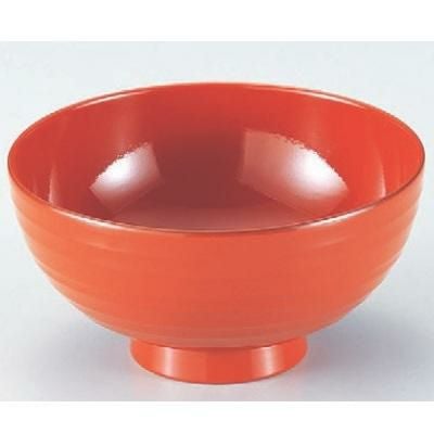 汁椀 4寸平筋汁椀朱 漆器