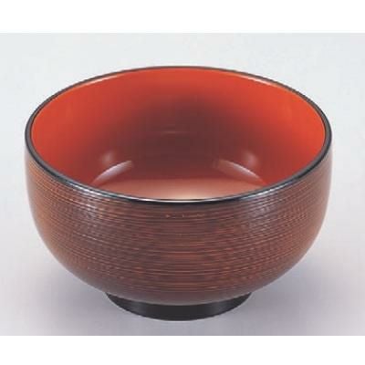 汁椀 新布袋汁椀溜刷毛目内朱 漆器