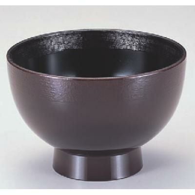 丼碗 4.5寸渕布目高台丼溜 漆器