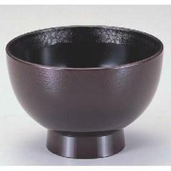 丼碗 4.5寸渕布目高台丼溜 漆器