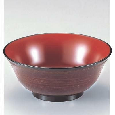 丼碗 羽反多用丼茶刷毛目内朱 漆器