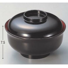 丼碗 5寸日野丼黒内朱 漆器