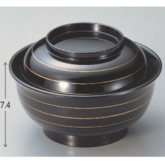 丼碗 美里丼黒金ライン 漆器