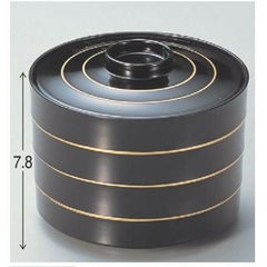 飯碗 (中)富士段付飯器黒金糸内黒塗 漆器