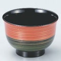汁椀 3.3寸美里汁椀朱緑金ライン 漆器