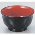 飯碗 4.5寸美里千筋飯椀黒内朱 漆器