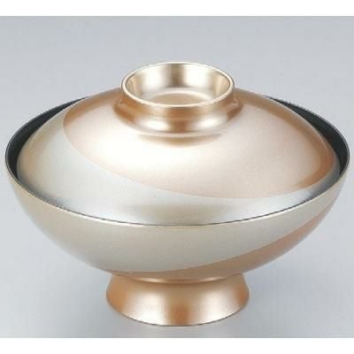 小吸椀 花小槌吸椀金流線銀地塗 本漆塗 漆器