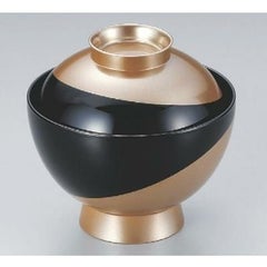 小吸椀 小丸椀黒流線金地塗 本漆塗 漆器