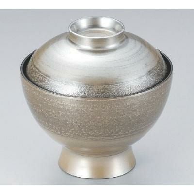 小吸椀 花小吸椀錆研ぎ出し銀地塗本漆塗 漆器