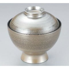 小吸椀 花小吸椀錆研ぎ出し銀地塗本漆塗 漆器