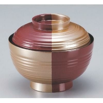 小吸椀 千筋吸椀古代朱金地市松塗本漆塗 漆器