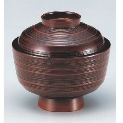 小吸椀 3.6寸千筋ケヤキ天竜寺吸椀栃 漆器