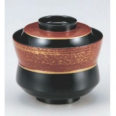 小吸椀 3.2寸杵型椀黒に朱金かすり 漆器