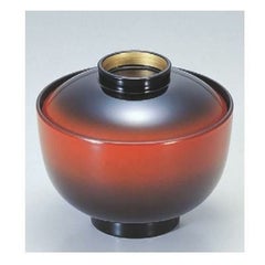 小吸椀 3.4寸弥生吸椀朱ぼかしつば金 漆器