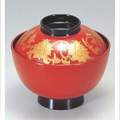 小吸椀 新越前椀朱唐草 SH塗 漆器