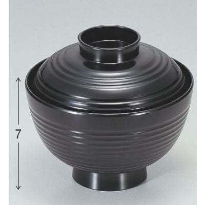 小吸椀 3.7寸荒筋椀黒 漆器