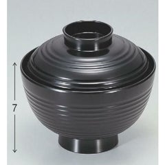 小吸椀 3.7寸荒筋椀黒 漆器