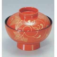 小吸椀 御殿吸椀朱松唐草 SH塗 漆器