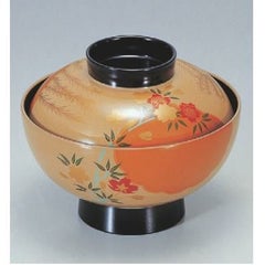 小吸椀 御殿吸椀クリーム柳秋草 SH塗 漆器