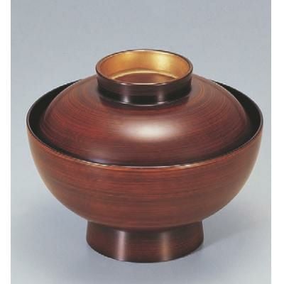 小吸椀 御殿吸椀栃刷毛目つば金 漆器