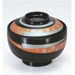 小吸椀 3.7寸光悦椀市松流花 エ-ス塗 漆器