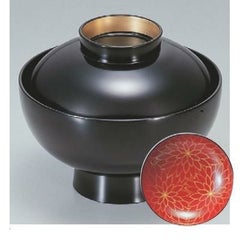 小吸椀 御殿吸椀黒見返朱総菊 SH塗 漆器