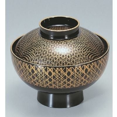 小吸椀 御殿吸椀黒武蔵野天金 SH塗 漆器