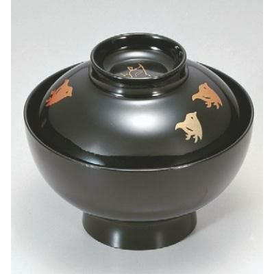 小吸椀 花仙才椀黒千鳥 SH塗 漆器