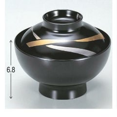 小吸椀 花仙才椀黒花帯 漆器