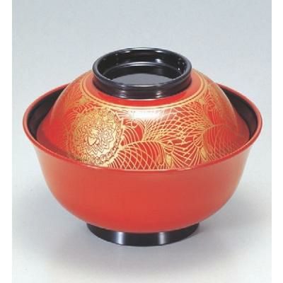 小吸椀 4寸羽反吸椀朱金蘭 SH塗 漆器