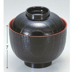小吸椀 桐木目小吸椀黒内朱 漆器