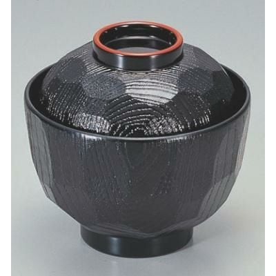 小吸椀 3.2寸亀甲小吸椀黒天朱 漆器