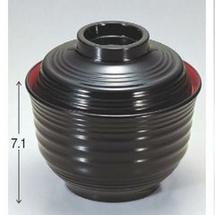 小吸椀 千筋羽反吸椀黒内朱 漆器