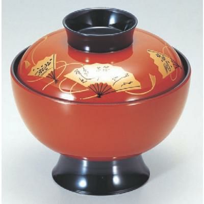 小吸椀 高仙才吸椀朱扇面 漆器