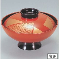 小吸椀 4.5寸小槌吸椀古代朱塗色紙シダ 漆器