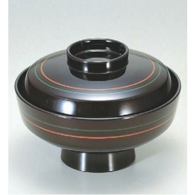 小吸椀 天竜寺吸椀溜朱緑線引 漆器