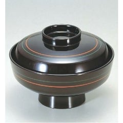 小吸椀 天竜寺吸椀溜朱緑線引 漆器