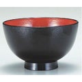 汁椀 3.8寸渕布目汁椀黒内朱 漆器