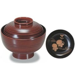 小吸椀 4寸乱引椀溜見返菊水本漆塗手描蒔絵 漆器