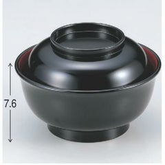 丼碗 羽反丼黒内朱 漆器