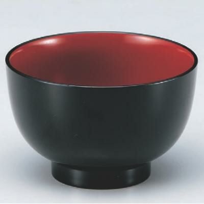 汁椀 3.6寸宝町汁椀黒内朱 漆器